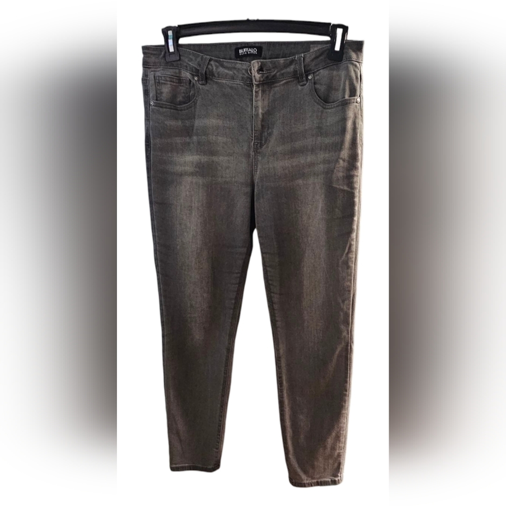 Buffalo David Bitton - Midrise Stretch Distressed Gray Jeans 12/32​